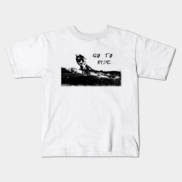 bmx Kids T-Shirt by rickylabellevie